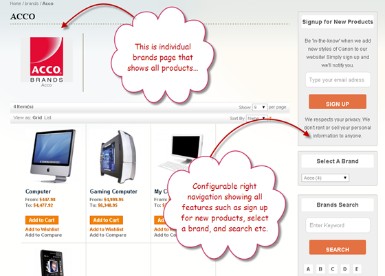 Magento Extension: Shop by Manufacturer Module By Magento